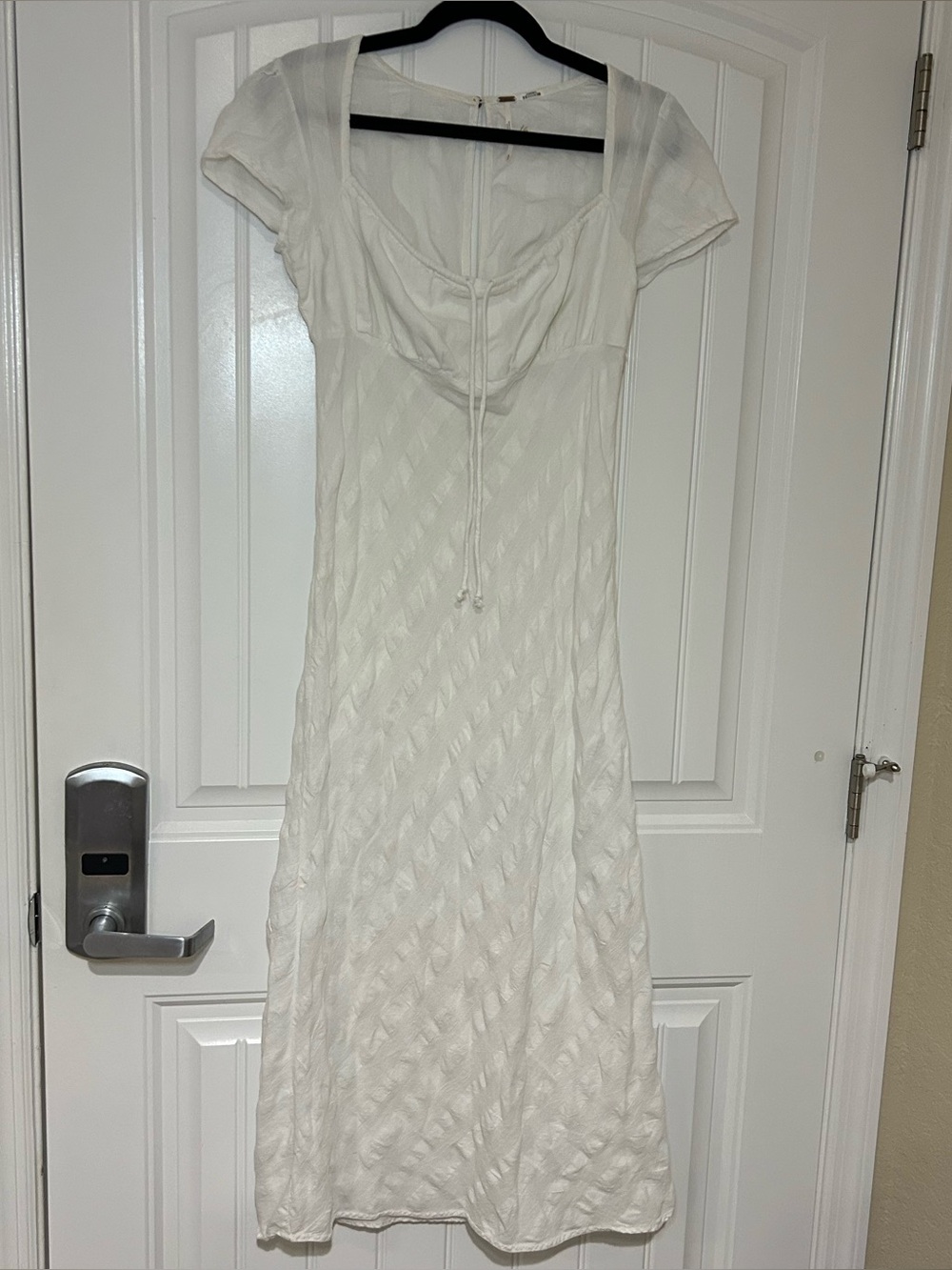 Free People White Short Sleeve Midi Dress Size Small